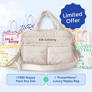 PowerMama - Luxury & Functional Nappie Bag + Free Nappies Bonus